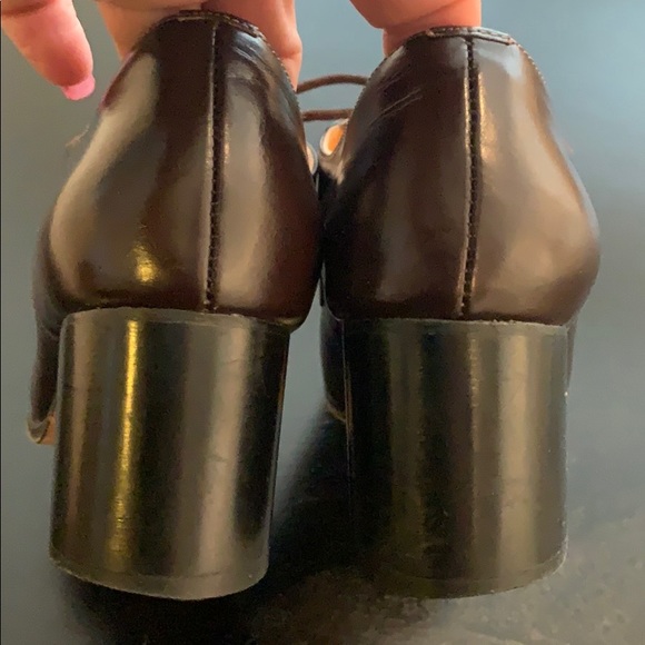 GREATER L.A. leather & ponyhair lace up heels 5.5 - Picture 6 of 8